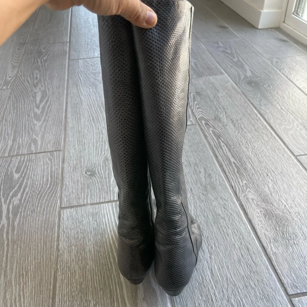 ANDREA PFISTER Vintage Animal Textured Knee Boots Sz 7 - Picture 6 of 7